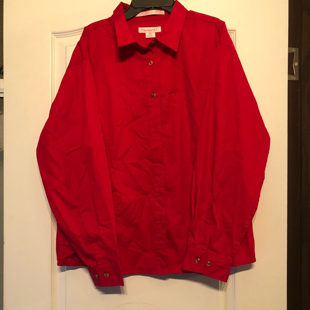 Red Button Down